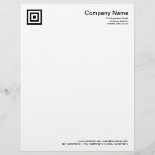 Squares within Squares - Black Letterhead