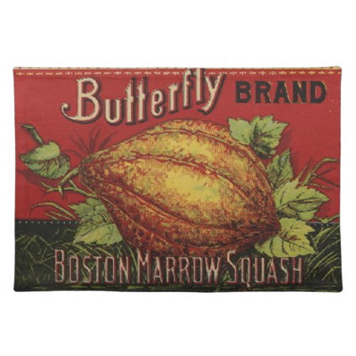 Squash Antique Vegetable Label Can Cloth Placemat