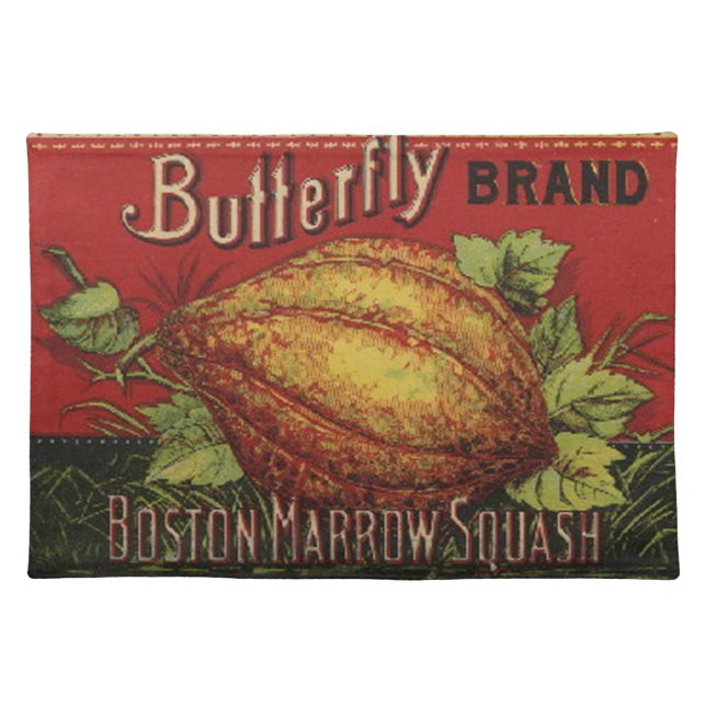 Squash Antique Vegetable Label Can Cloth Placemat (Front)