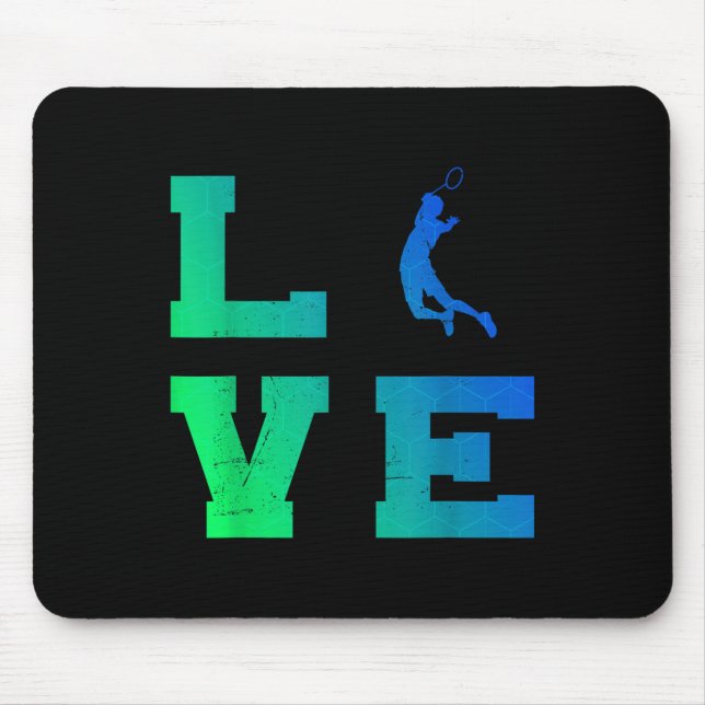 Squash Badminton Player Mens Shuttle Badminton  Mouse Pad (Front)