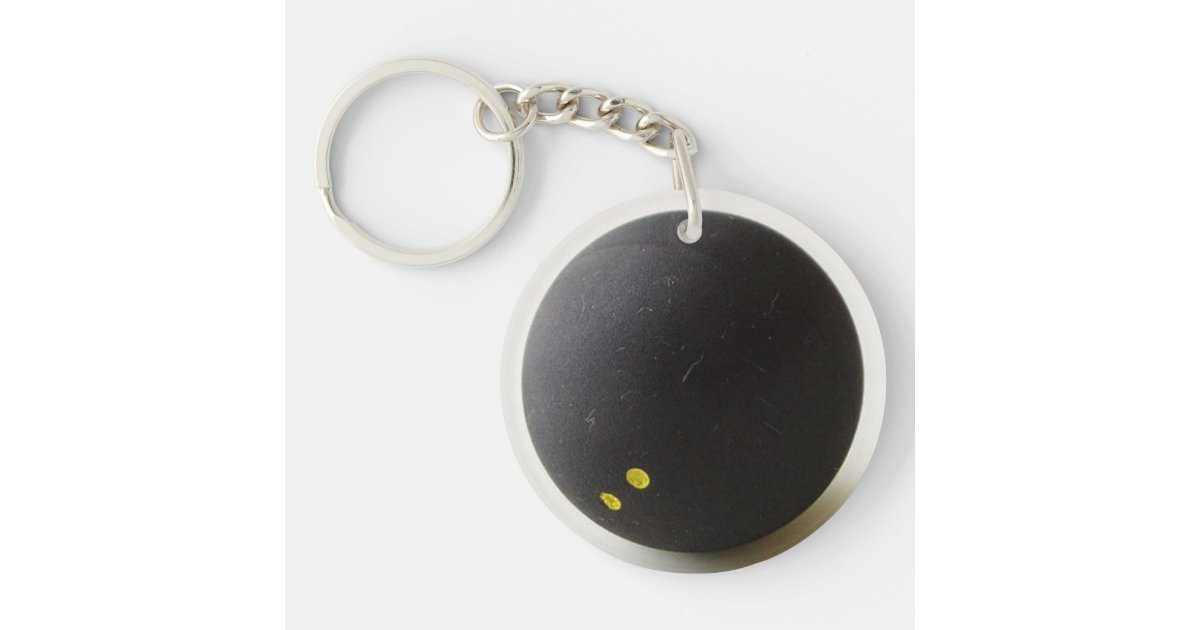 Squash Ball ID Bag TAG Personalized Text Keychain Zazzle