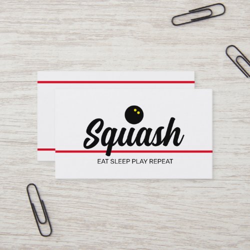 Squash coach business card template
