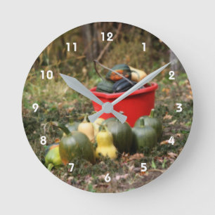 Squash Country Garden Harvest Orton  Round Clock