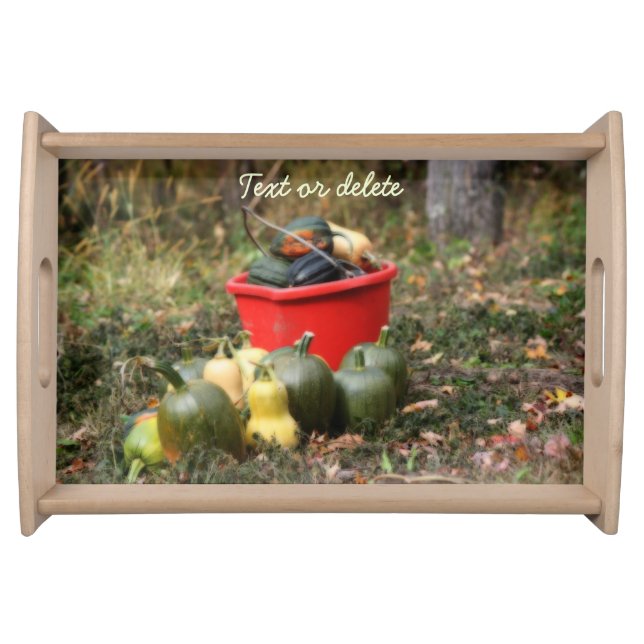 Squash Country Garden Harvest Personalized Serving Tray (Front)