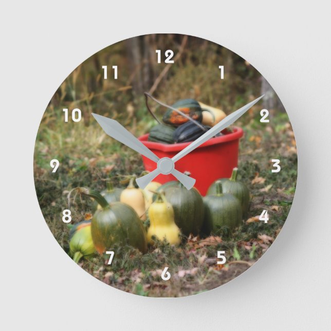 Squash Country Garden Harvest  Round Clock (Front)