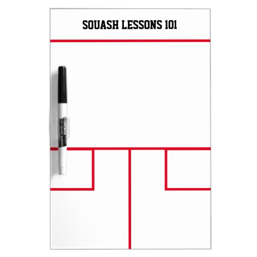 Squash court dry erase board for coach lessons