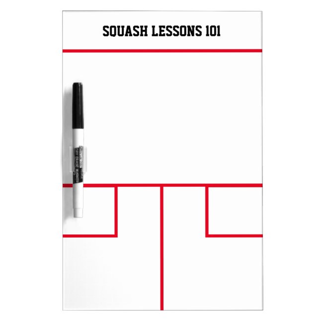 Squash court dry erase board for coach lessons (Front)