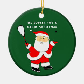 Squash Player Christmas Collectible Ceramic Ornament