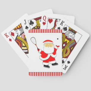 Squash Player Christmas Holiday Poker Cards
