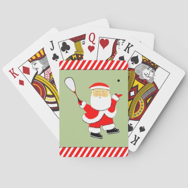 Squash Player Christmas Poker Cards (Back)