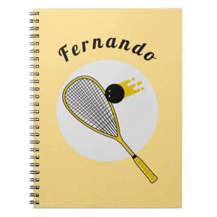Squash Player Coach Racketball Custom Name Sport  Notebook