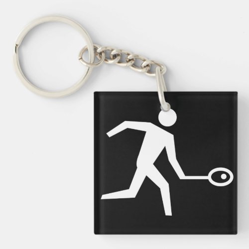 Squash Player Icon Keychain