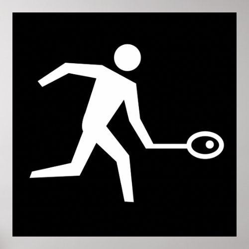 Squash Player Icon Poster