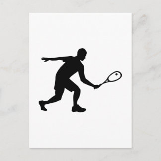 Squash player postcard