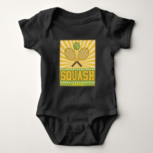 Squash Player Racket Sport Athletes Team Coach Baby Bodysuit