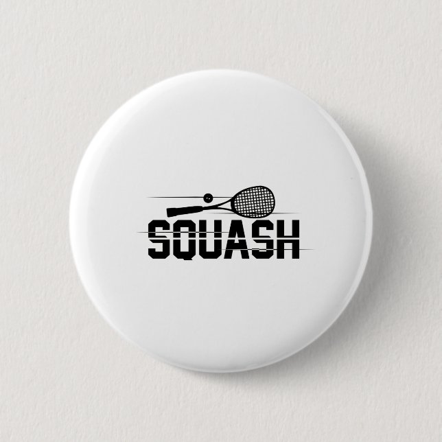 Squash Player | Sports Squash Racket Gift Idea Button (Front)