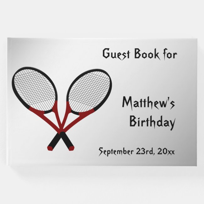 Squash Rackets Birthday Guest Book