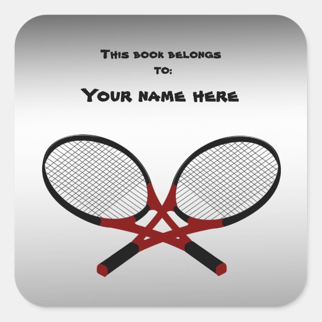 Squash Rackets Silver Bookplate