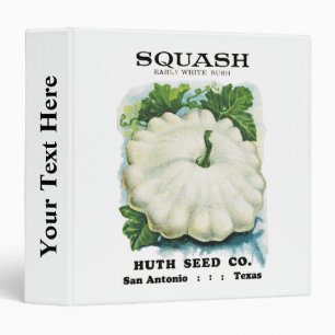 Squash Seed Packet Label 3 Ring Binder