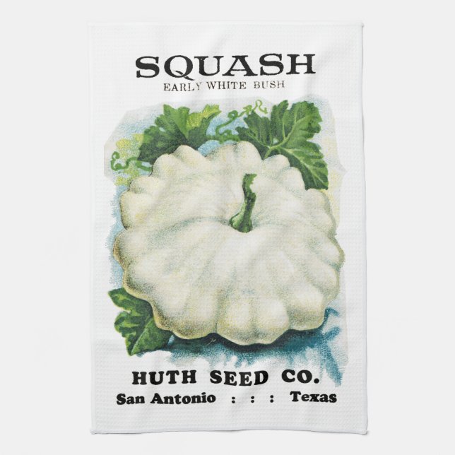 Squash Seed Packet Label Towel (Vertical)
