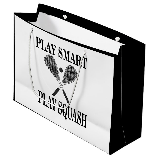 Squash Sport Player Birthday Large Gift Bag (Front Angled)
