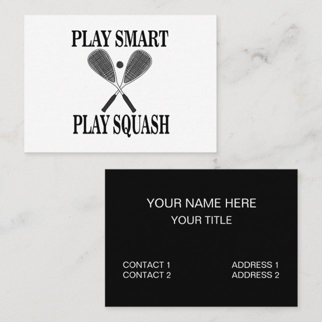 Squash Sports Trainer Coach Business Card (Front/Back)