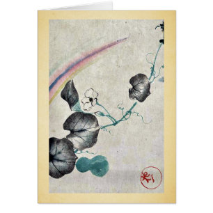 Squash vine with blossom and rainbow