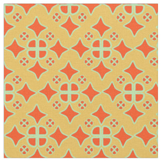 Squashed Diamond Quatrafoil repeat pattern fabric