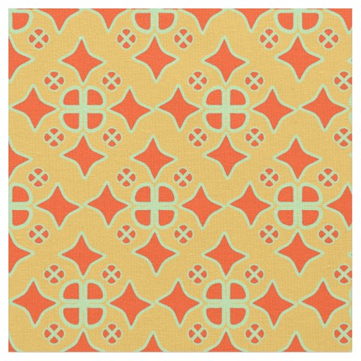 Squashed Diamond Quatrafoil repeat pattern fabric