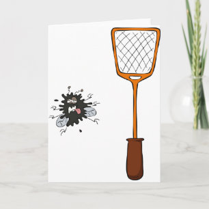 Squashed Fly and Fly Swatter Dead Bug Humor Card
