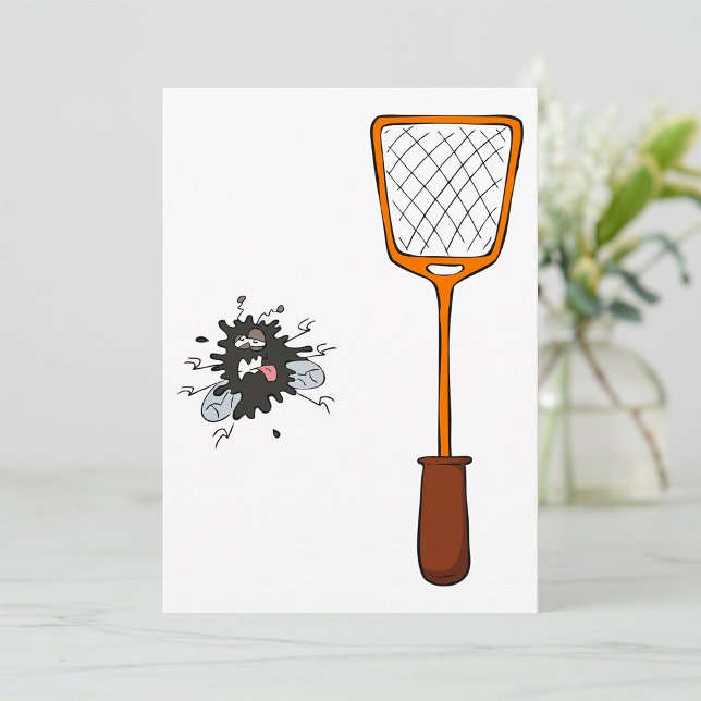 Squashed Fly and Fly Swatter Dead Bug Humor Invitation (Creator Uploaded)