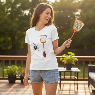 Squashed Fly and Fly Swatter Dead Bug Humor T-Shirt