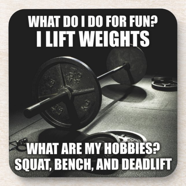 Squat, Bench, Deadlift - Powerlifting Motivational Beverage Coaster (Front)