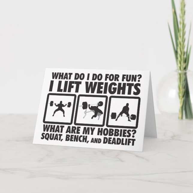 Squat, Bench, Deadlift - Powerlifting Motivational Card (Front)