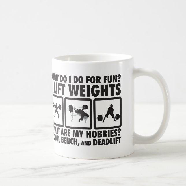 Squat, Bench, Deadlift - Powerlifting Motivational Coffee Mug (Right)