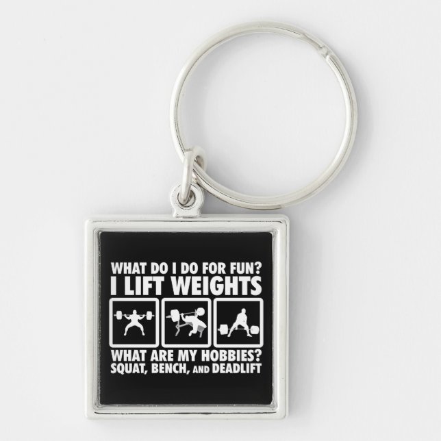 Squat, Bench, Deadlift - Powerlifting Motivational Keychain (Front)