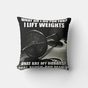 Squat, Bench, Deadlift - Powerlifting Motivational Throw Pillow
