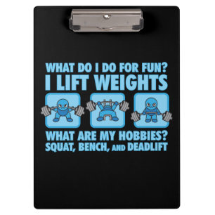 Squat, Bench Press, Deadlift - Hobbies - Kawaii Clipboard