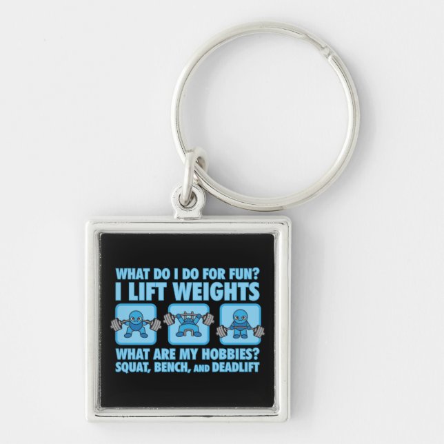 Squat, Bench Press, Deadlift - Hobbies - Kawaii Keychain (Front)