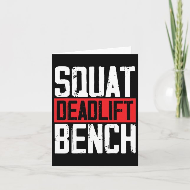 Squat Deadlift Bench Weightlifting Powerlifting Bo Card (Front)