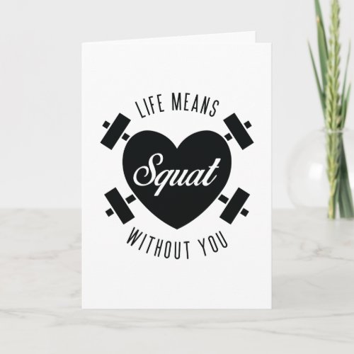 Squat Gym Love Valentines Day Card
