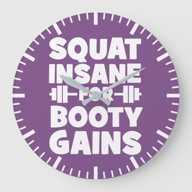 Squat Insane For Booty Gains - Women's Funny Gym Large Clock (Front)