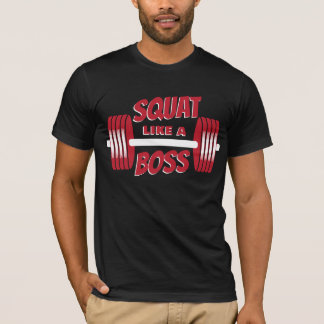 Squat like a Boss Red Barbells Fitness Training T-Shirt