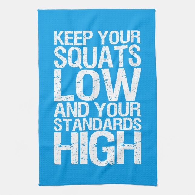 Squat Low - Bodybuilding Workout Motivational Towel (Vertical)