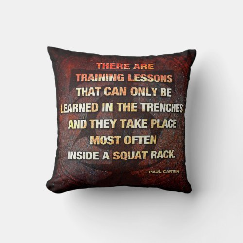 Squat Rack Trenches _ Gym Workout Inspirational Throw Pillow