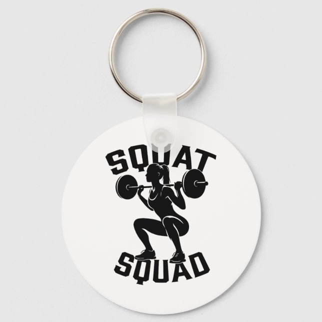 Squat Squad Workout Partner Trainer Coach Bodybuil Keychain (Front)