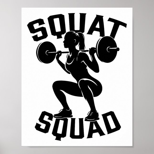 Squat Squad Workout Partner Trainer Coach Bodybuil Poster (Front)