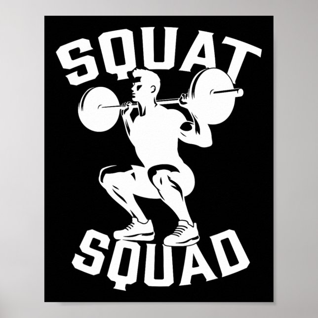 Squat Squad Workout Partner Trainer Coach Bodybuil Poster (Front)