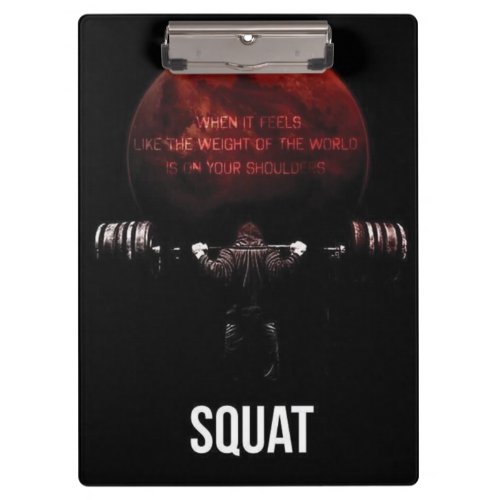 SQUAT _ Workout Motivation Clipboard