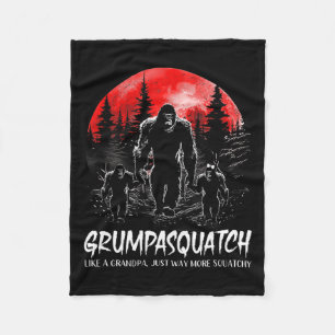 Squatch Funny Bigfoot Dad Sasquatch Yeti Fathers D Fleece Blanket